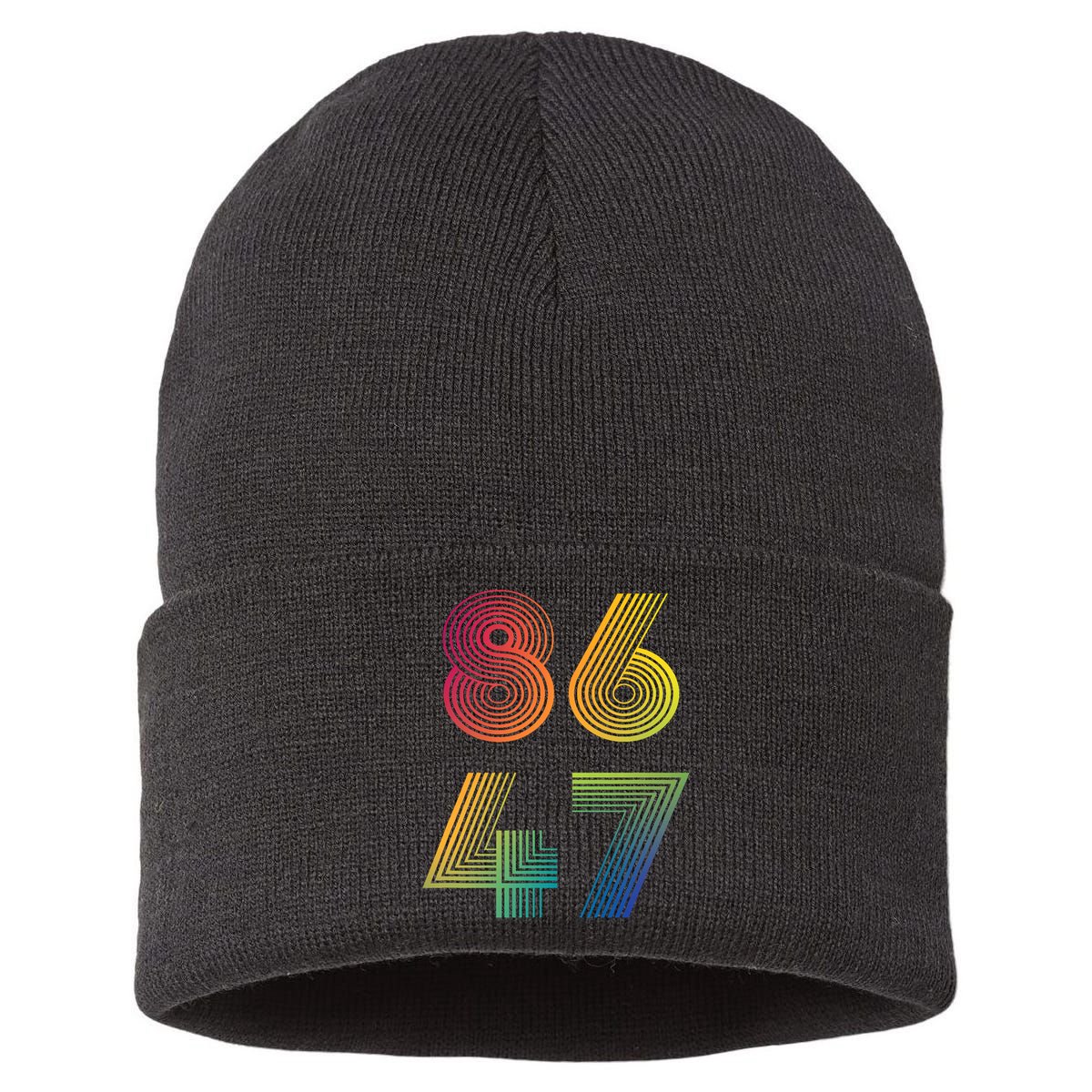86 47 Anti Trump 8647 Impeach 47 Antitrump President Retro Sustainable Knit Beanie