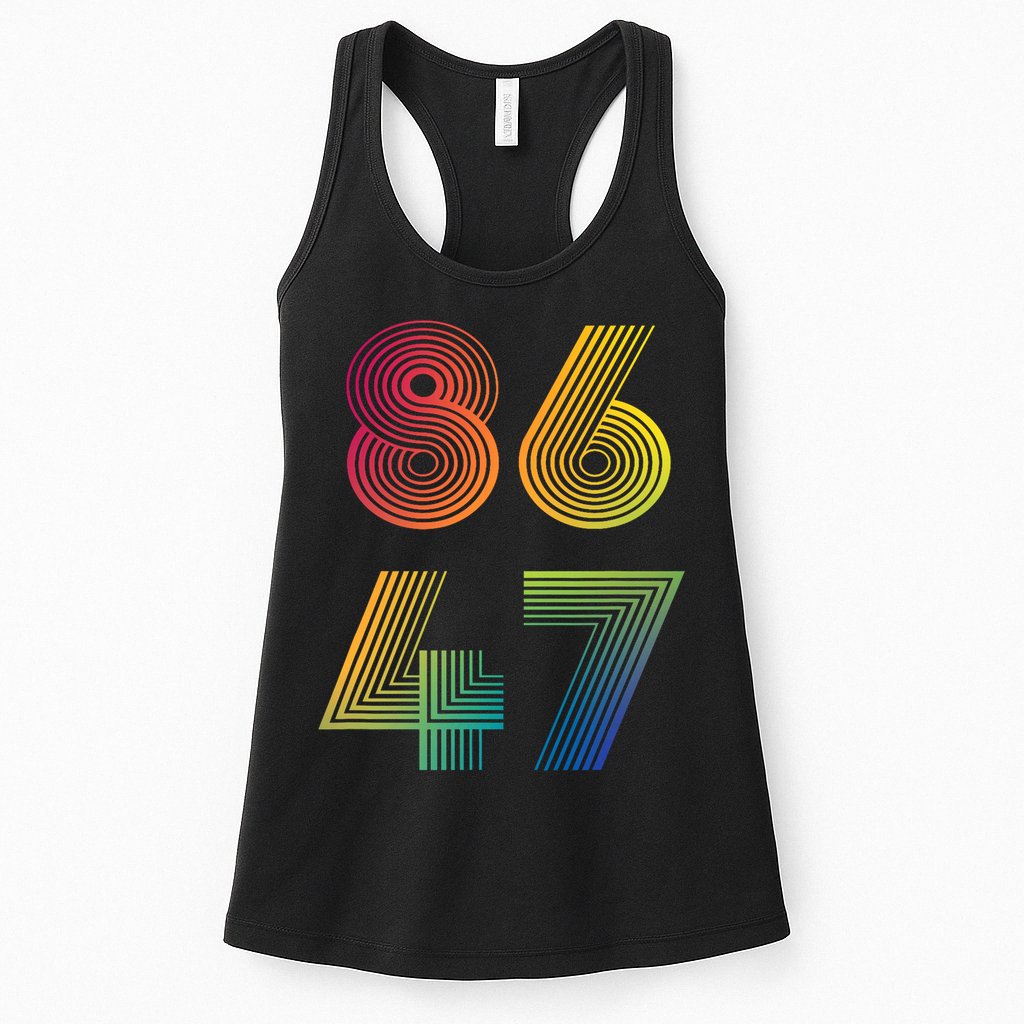 86 47 Anti Trump 8647 Impeach 47 Antitrump President Retro Womens Tank Top