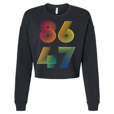 86 47 Anti Trump 8647 Impeach 47 Antitrump President Retro Cropped Pullover Crew