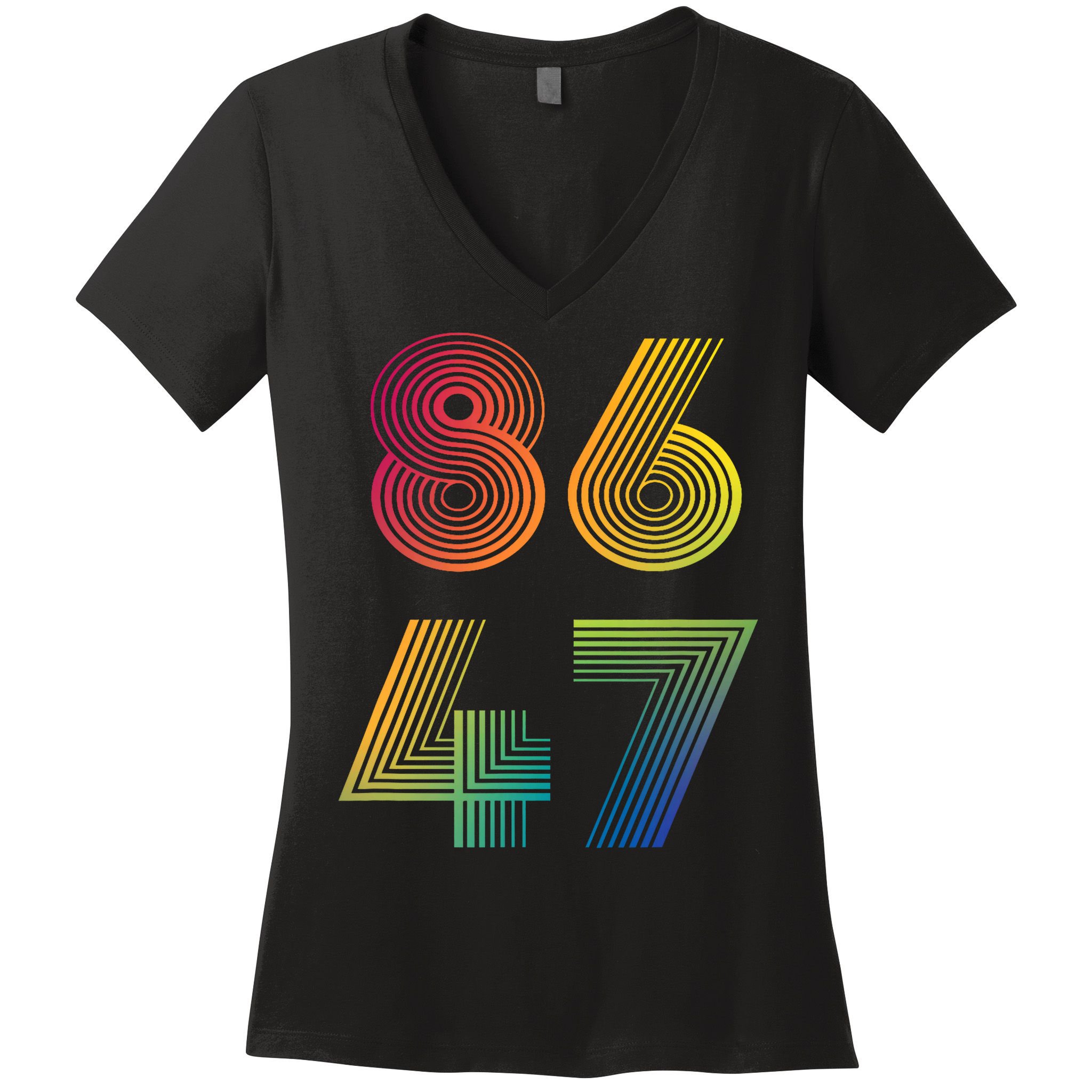 86 47 Anti Trump 8647 Impeach 47 Antitrump President Retro Women's V-Neck T-Shirt