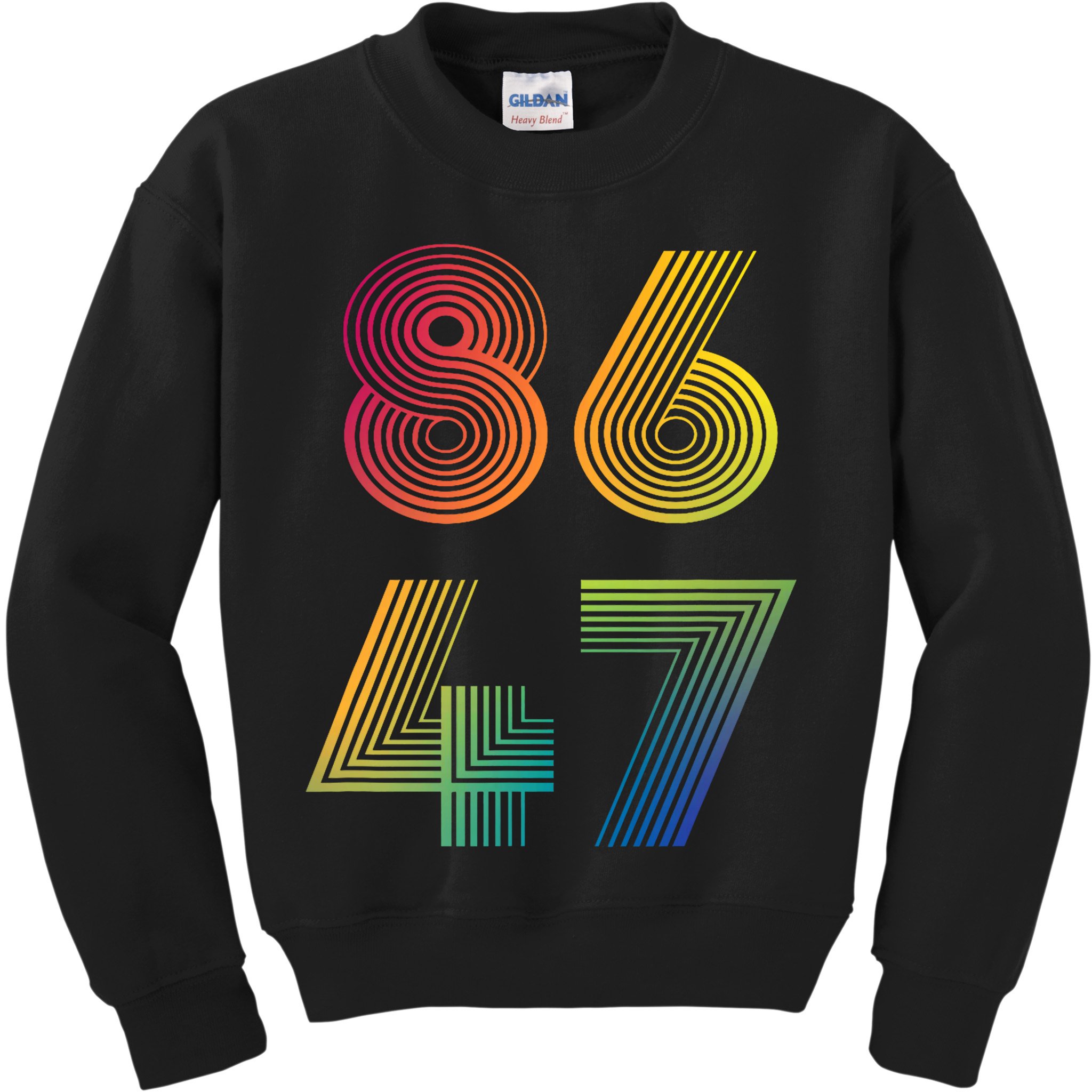 86 47 Anti Trump 8647 Impeach 47 Antitrump President Retro Kids Sweatshirt