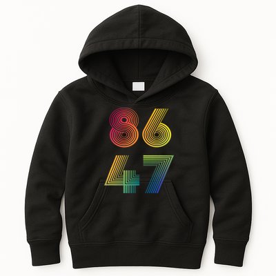 86 47 Anti Trump 8647 Impeach 47 Antitrump President Retro Kids Hoodie