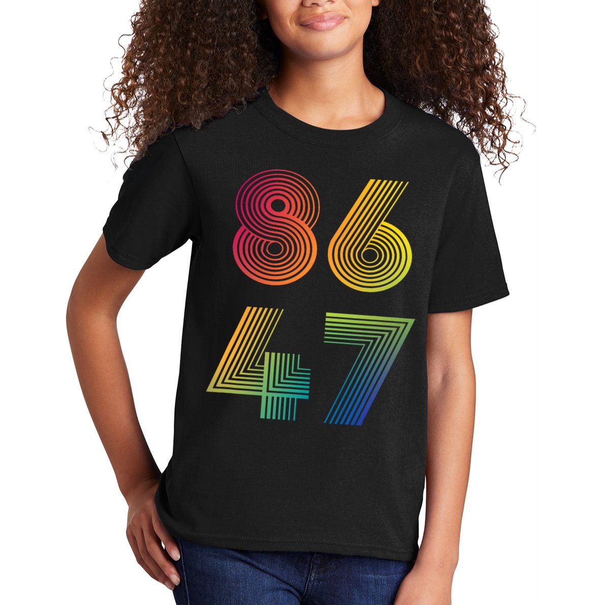 86 47 Anti Trump 8647 Impeach 47 Antitrump President Retro Kids T-Shirt