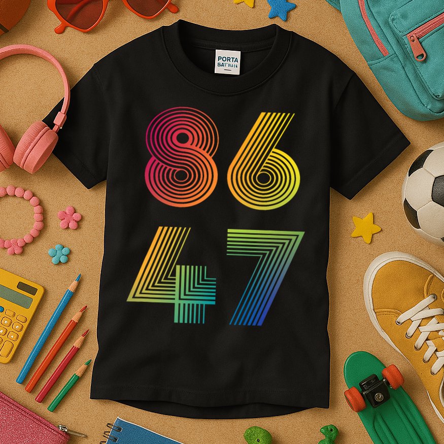 86 47 Anti Trump 8647 Impeach 47 Antitrump President Retro Kids T-Shirt