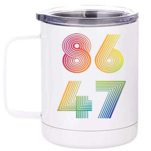 86 47 Anti Trump 8647 Impeach 47 Antitrump President Retro 12 oz Stainless Steel Tumbler Cup