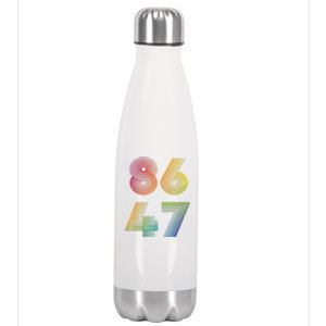 86 47 Anti Trump 8647 Impeach 47 Antitrump President Retro Stainless Steel Insulated Water Bottle