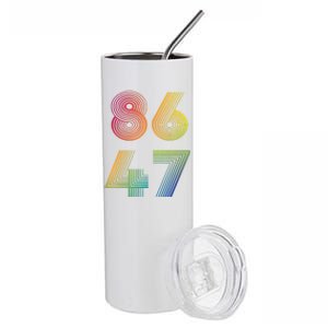 86 47 Anti Trump 8647 Impeach 47 Antitrump President Retro Stainless Steel Tumbler