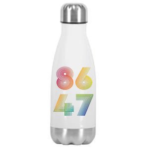 86 47 Anti Trump 8647 Impeach 47 Antitrump President Retro Stainless Steel Insulated Water Bottle