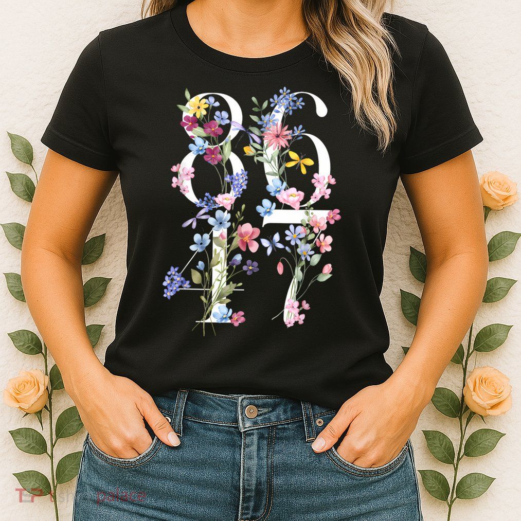 86 47 Floral Boho Style Womens T-Shirt