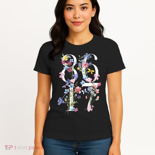 86 47 Floral Boho Style Womens T-Shirt