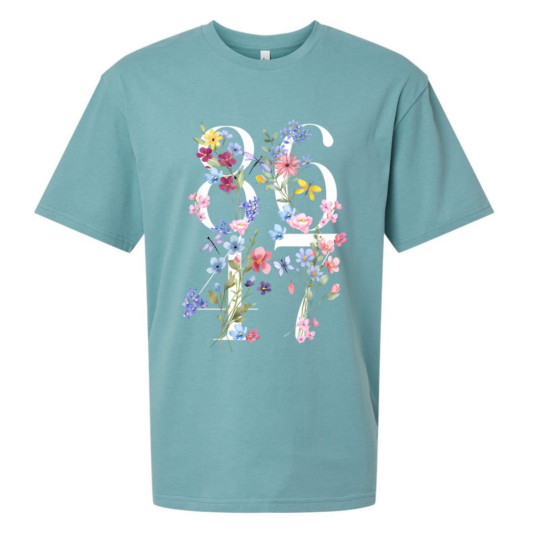 86 47 Floral Boho Style Sueded Cloud Jersey T-Shirt