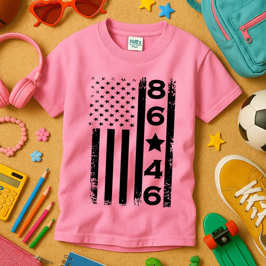 86 46 Impeach Biden 46 Vintage Distressed 86 46 Anti Biden Kids T-Shirt