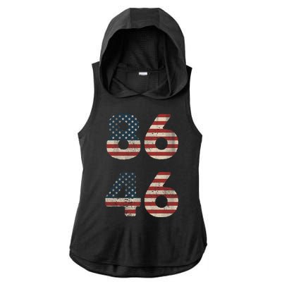 86 46 Impeach Anti Biden Vintage Distressed Ladies PosiCharge Tri-Blend Wicking Draft Hoodie Tank