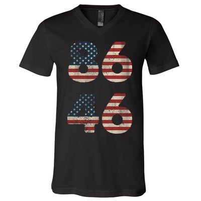 86 46 Impeach Anti Biden Vintage Distressed V-Neck T-Shirt