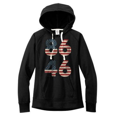 86 46 Impeach Anti Biden Vintage Distressed Women's Fleece Hoodie