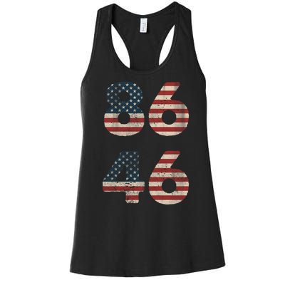 86 46 Impeach Anti Biden Vintage Distressed Women's Racerback Tank