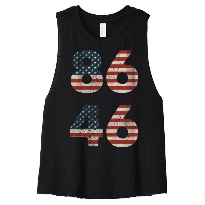 86 46 Impeach Anti Biden Vintage Distressed Women's Racerback Cropped Tank