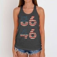 86 46 Impeach Anti Biden Vintage Distressed Women's Knotted Racerback Tank