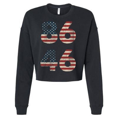 86 46 Impeach Anti Biden Vintage Distressed Cropped Pullover Crew