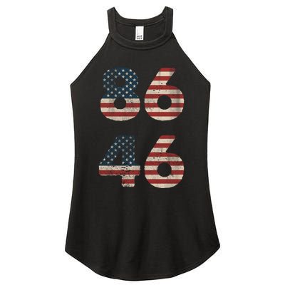 86 46 Impeach Anti Biden Vintage Distressed Women's Perfect Tri Rocker Tank