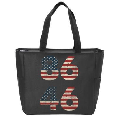 86 46 Impeach Anti Biden Vintage Distressed Zip Tote Bag