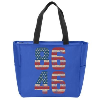 86 46 Impeach Biden 46 Vintage Distressed 8646 Anti Biden Zip Tote Bag