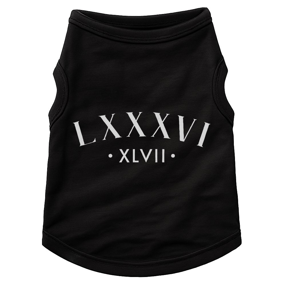 86 47 Roman Numerals Lxxxvi Xlvii 8647 Subtle Anti Trump Doggie Tank