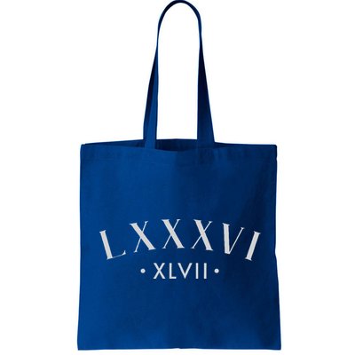 86 47 Roman Numerals Lxxxvi Xlvii 8647 Subtle Anti Trump Bag