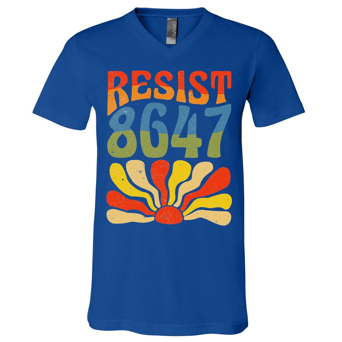 86 47 Resist Flower Women President V-Neck T-Shirt