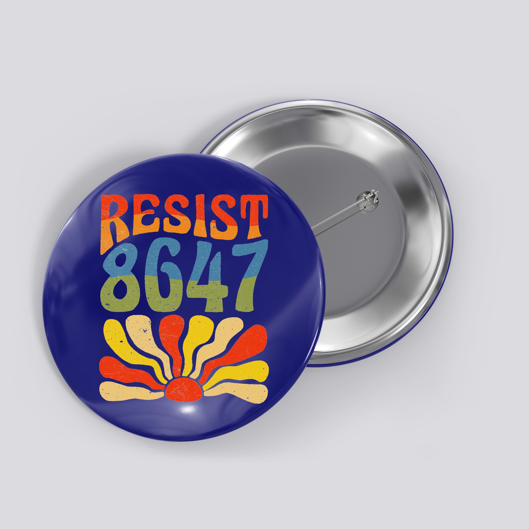 86 47 Resist Flower Women President Button