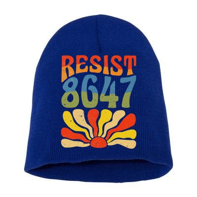 86 47 Resist Flower Women President Short Acrylic Beanie