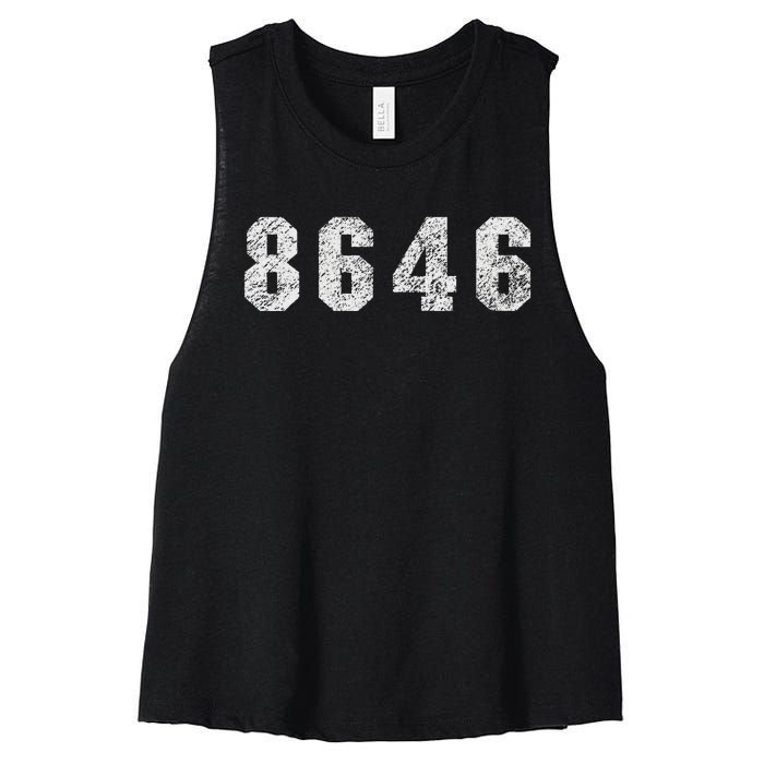 86 46 Republican Trump Political Statement Women's Racerback Cropped Tank