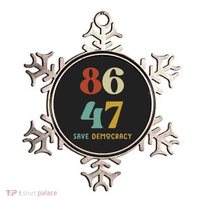 86 47 Save Democracy Anti Trump Political Protest Metallic Star Ornament