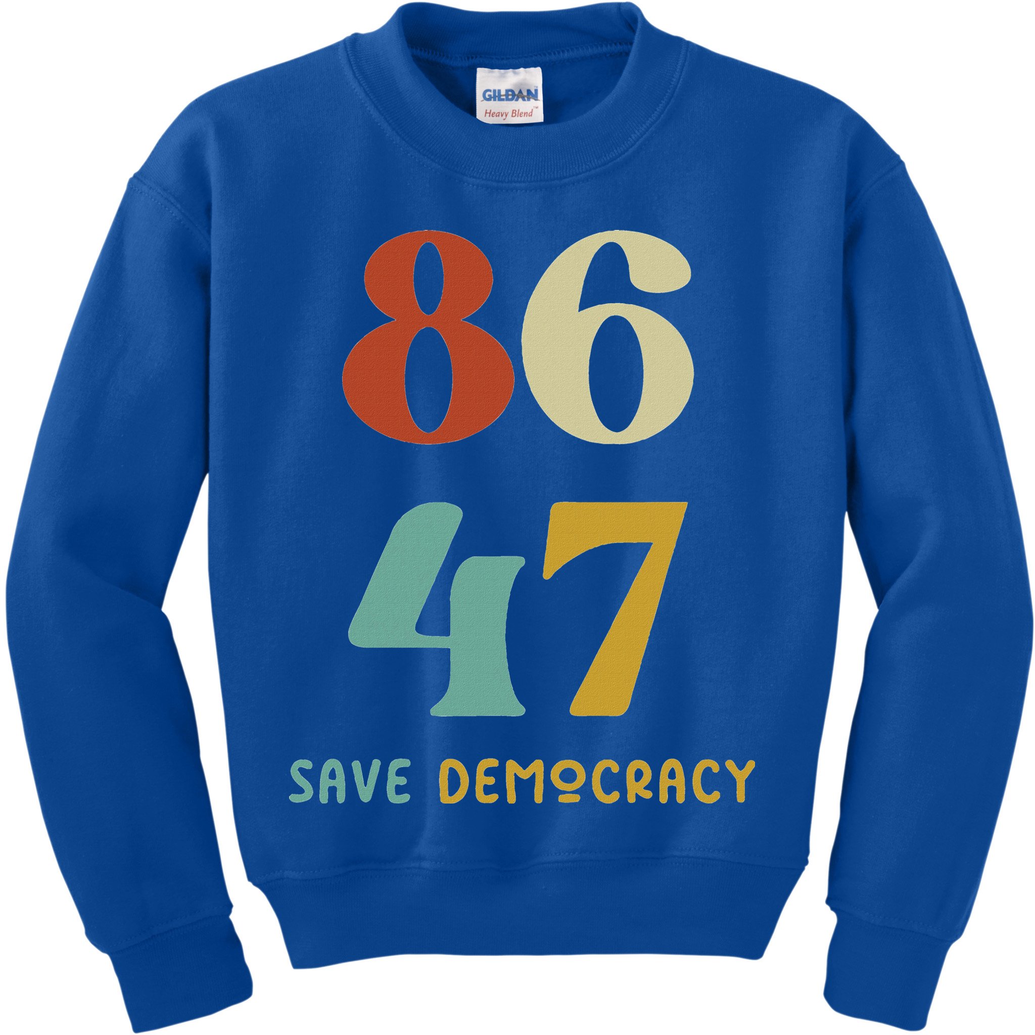 86 47 Save Democracy Anti Trump Political Protest Kids Sweatshirt