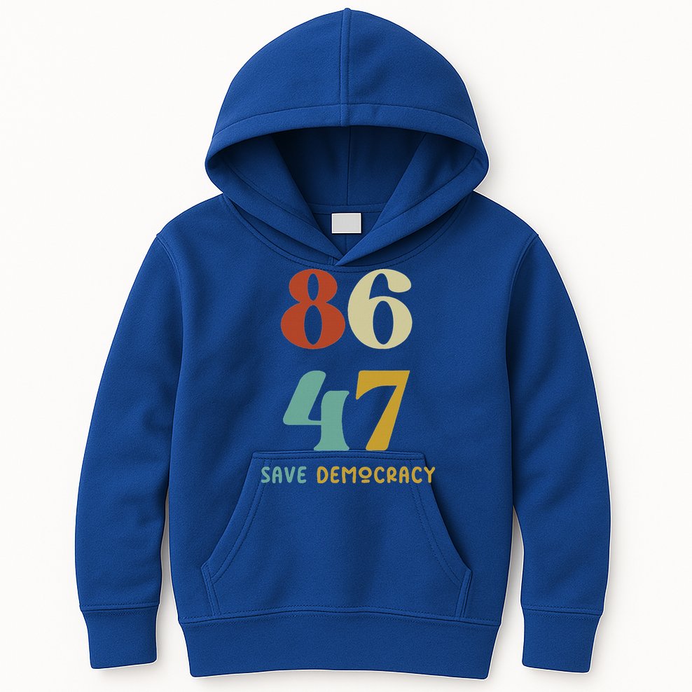 86 47 Save Democracy Anti Trump Political Protest Kids Hoodie