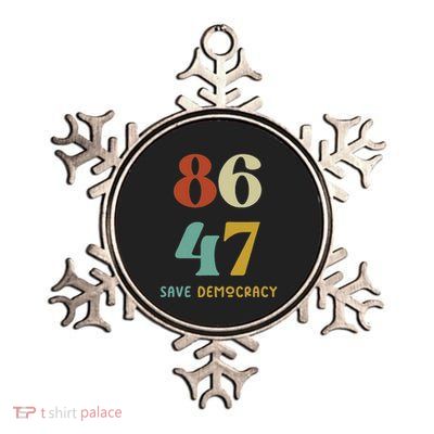 86 47 Save Democracy Anti Trump Political Protest Metallic Star Ornament