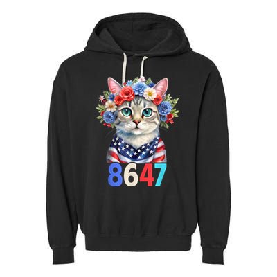 86 47 vintage 8647 outfits 8647 Floral Retro 86 47 Cat Lovers Garment-Dyed Fleece Hoodie