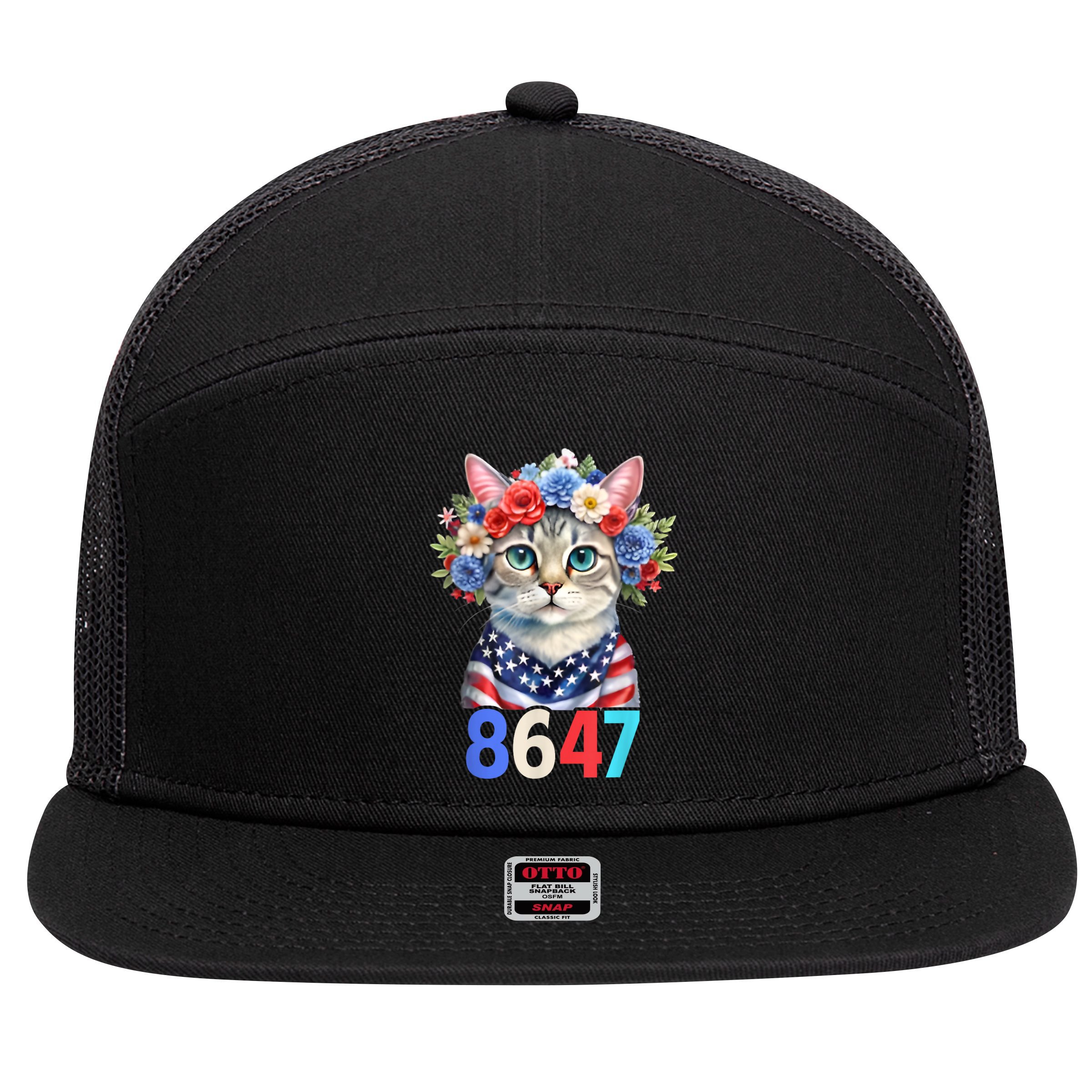 86 47 vintage 8647 outfits 8647 Floral Retro 86 47 Cat Lovers 7 Panel Mesh Trucker Snapback Hat