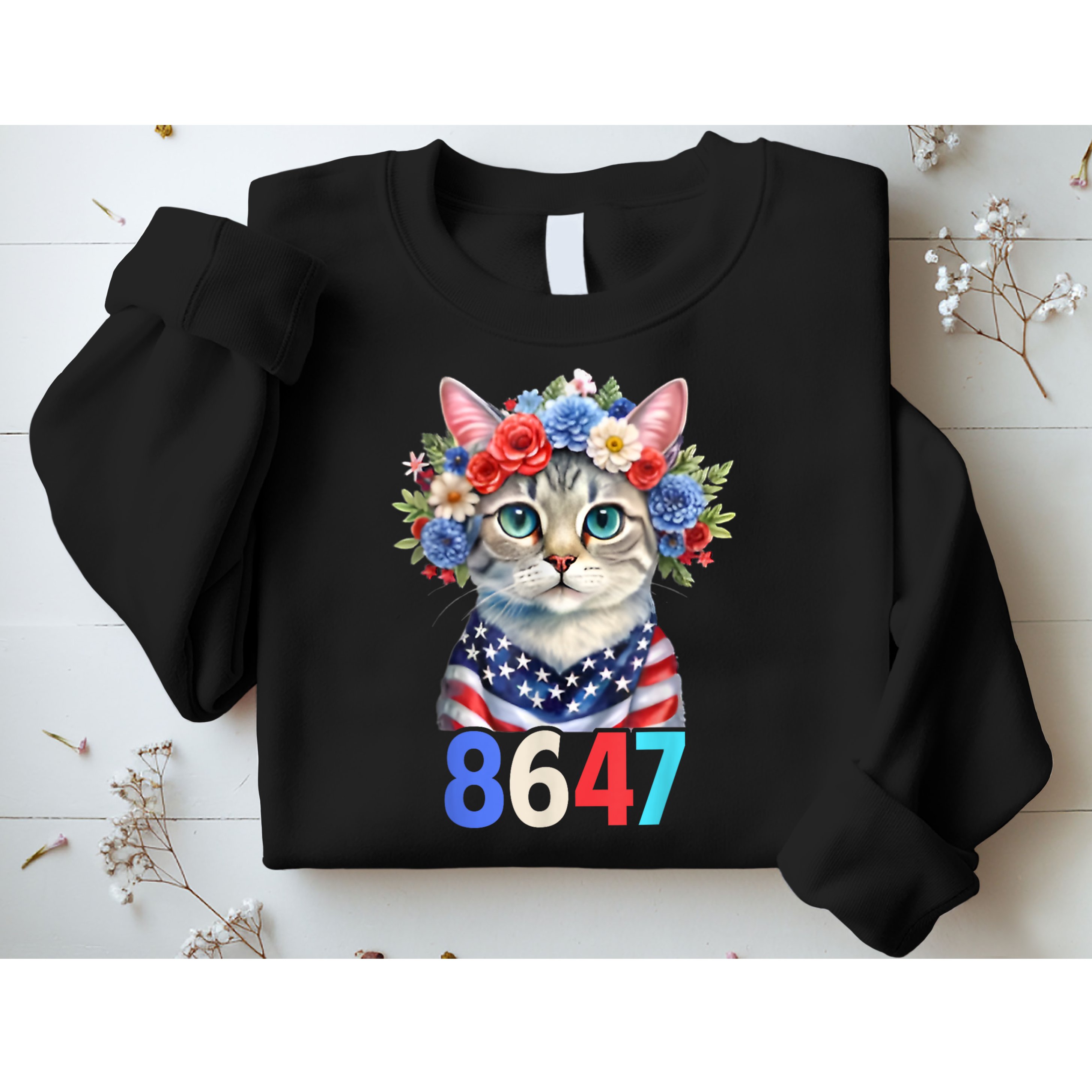 86 47 vintage 8647 outfits 8647 Floral Retro 86 47 Cat Lovers Sweatshirt