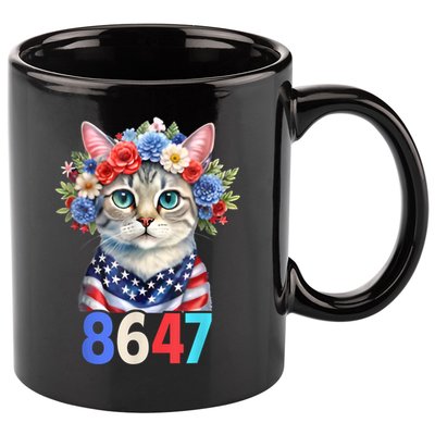 86 47 vintage 8647 outfits 8647 Floral Retro 86 47 Cat Lovers 11oz C Handle Ceramic Mug