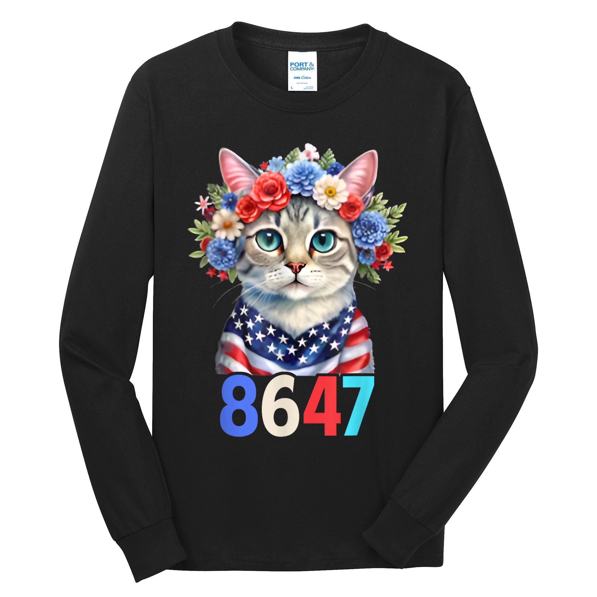 86 47 vintage 8647 outfits 8647 Floral Retro 86 47 Cat Lovers Tall Long Sleeve T-Shirt