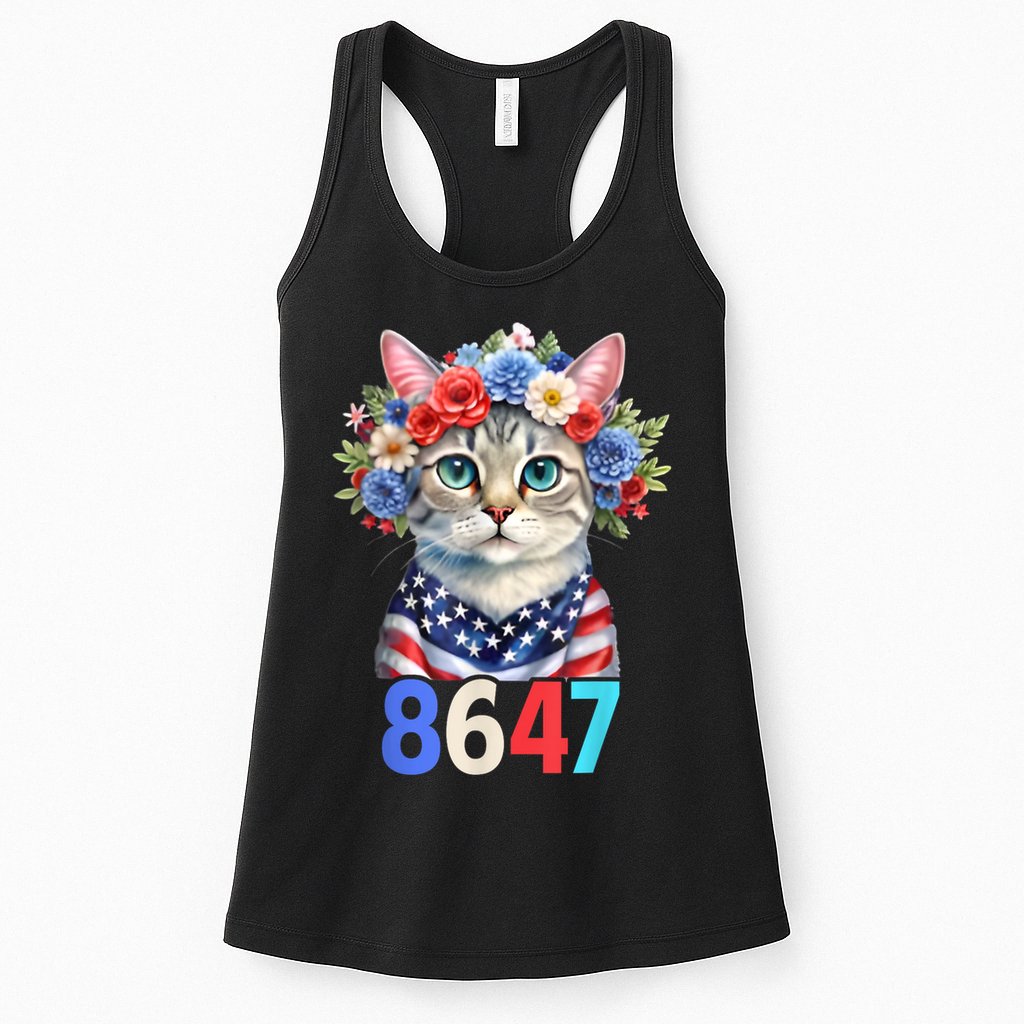 86 47 vintage 8647 outfits 8647 Floral Retro 86 47 Cat Lovers Womens Tank Top