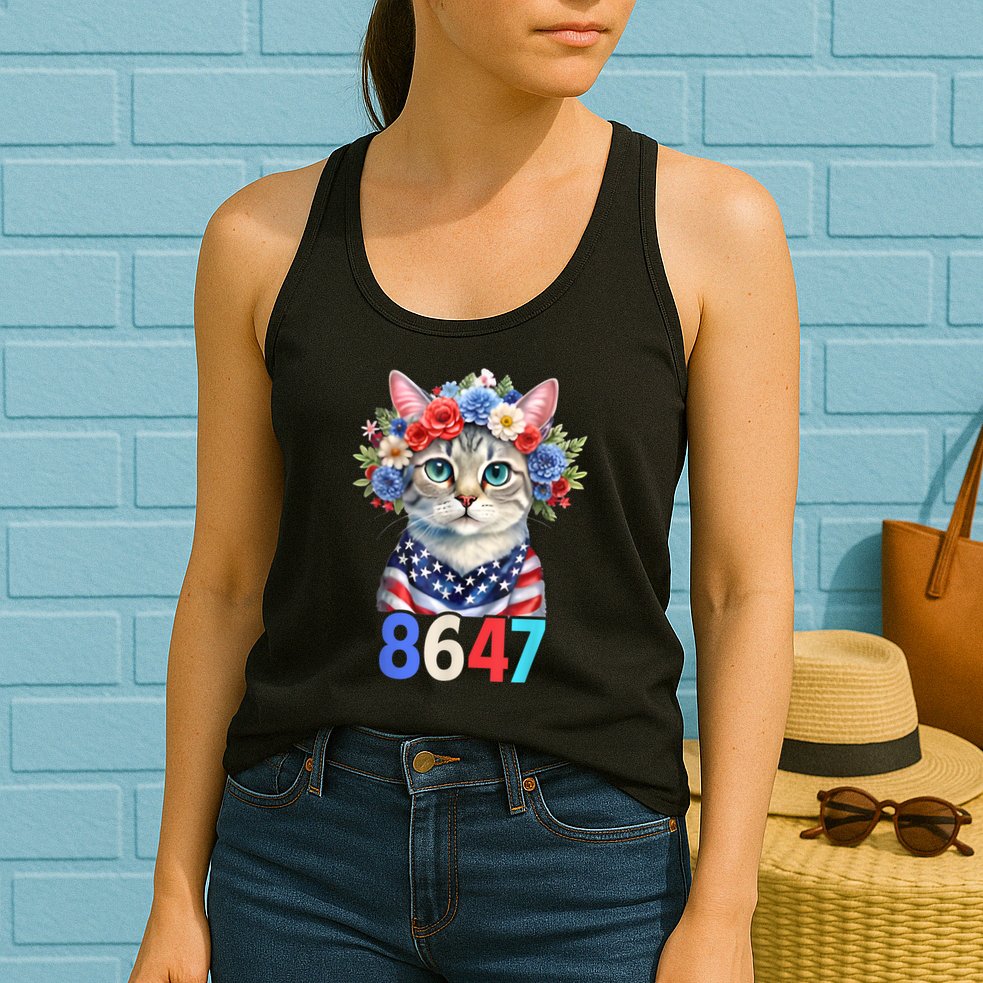 86 47 vintage 8647 outfits 8647 Floral Retro 86 47 Cat Lovers Womens Tank Top