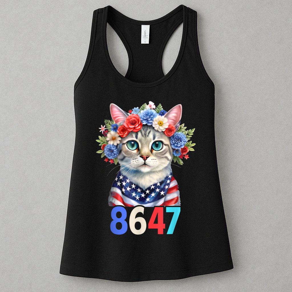 86 47 vintage 8647 outfits 8647 Floral Retro 86 47 Cat Lovers Womens Tank Top