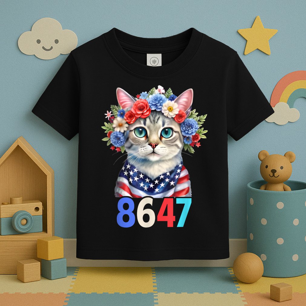 86 47 vintage 8647 outfits 8647 Floral Retro 86 47 Cat Lovers Toddler T-Shirt