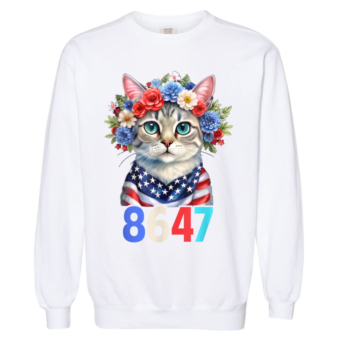 86 47 vintage 8647 outfits 8647 Floral Retro 86 47 Cat Lovers Garment-Dyed Sweatshirt