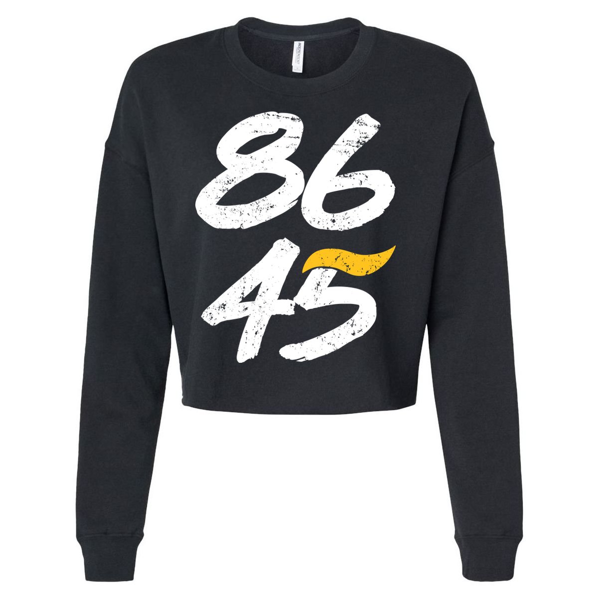 8645 Impeach Trump Vintage Distressed 86 45 Cropped Pullover Crew