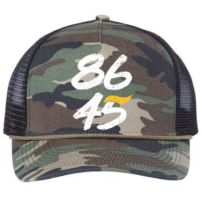 8645 Impeach Trump Vintage Distressed 86 45 Retro Rope Trucker Hat Cap