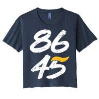 8645 Impeach Trump Vintage Distressed 86 45 Women's Crop Top Tee