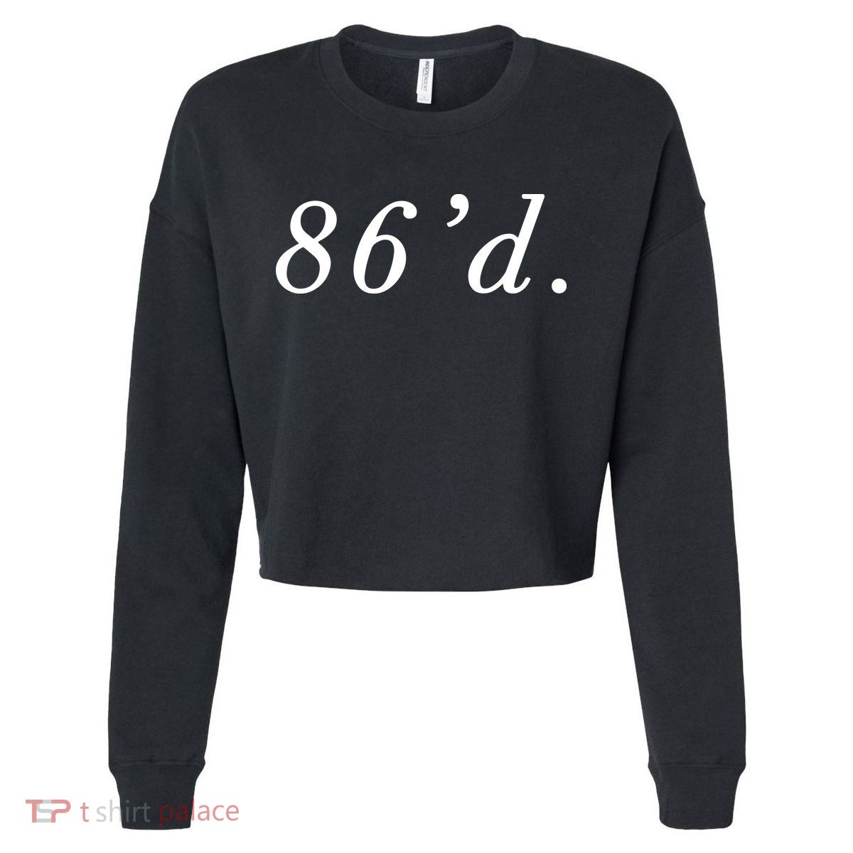 86 86d Funny Chef Funny Restaurant Slang Cropped Pullover Crew